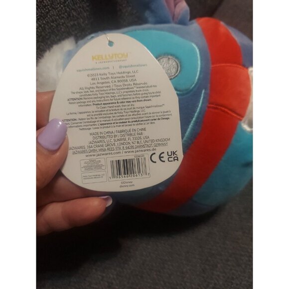 Disney Squishmallow Stitch With Christmas Santa Hat 8" Plush Toy New With Tag - Picture 8 of 11